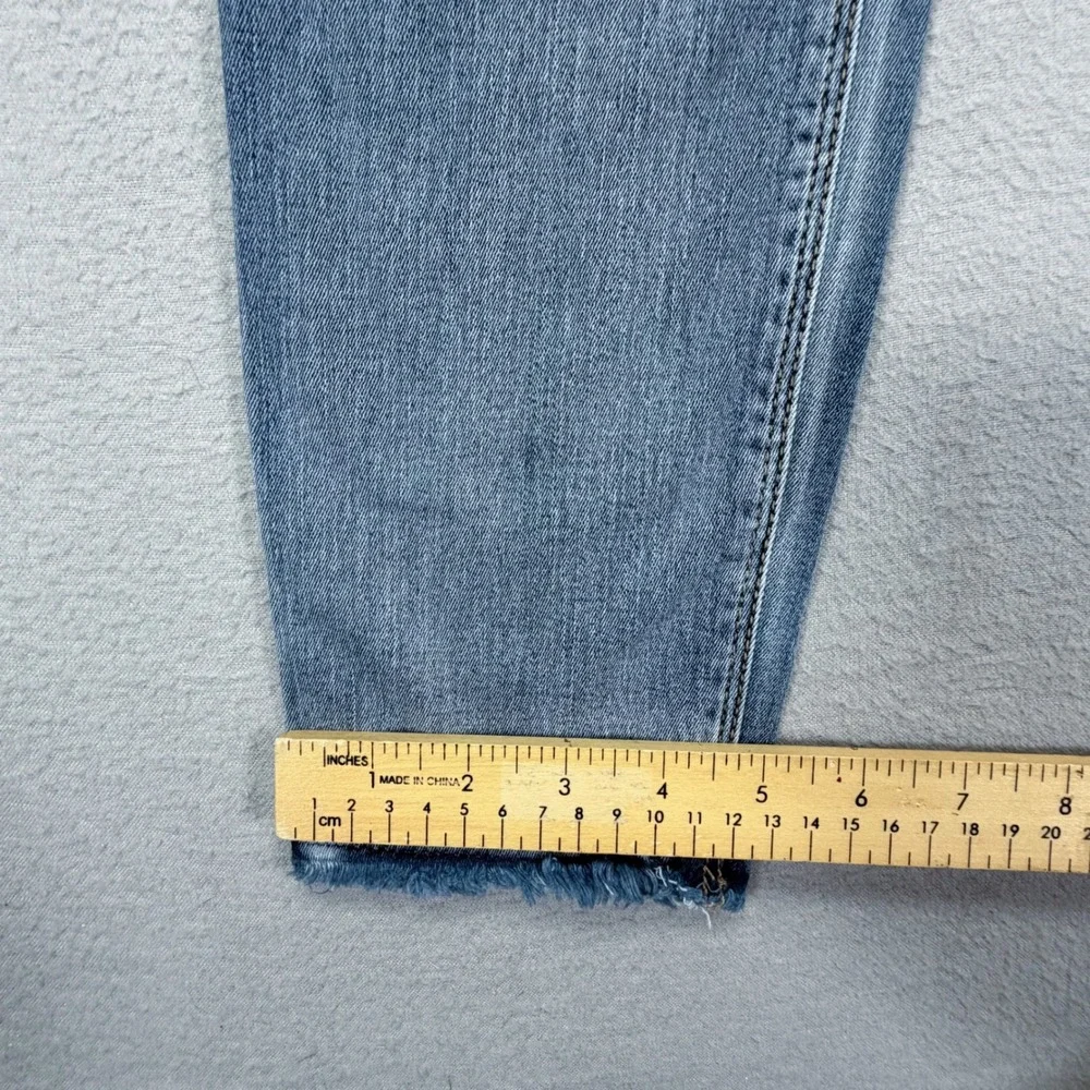 Soundstyle Womens Jeans Skinny Blue Button Fly Raw Hem Size 4